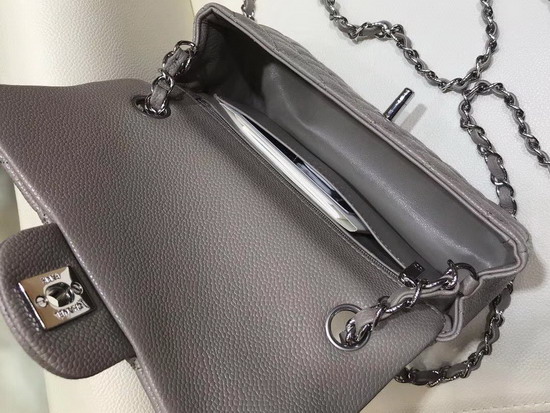 Chanel Small Flap Bag in Grey Grained Calfskin