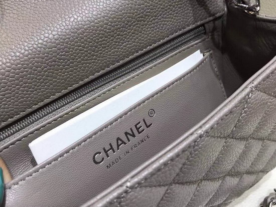 Chanel Small Flap Bag in Grey Grained Calfskin