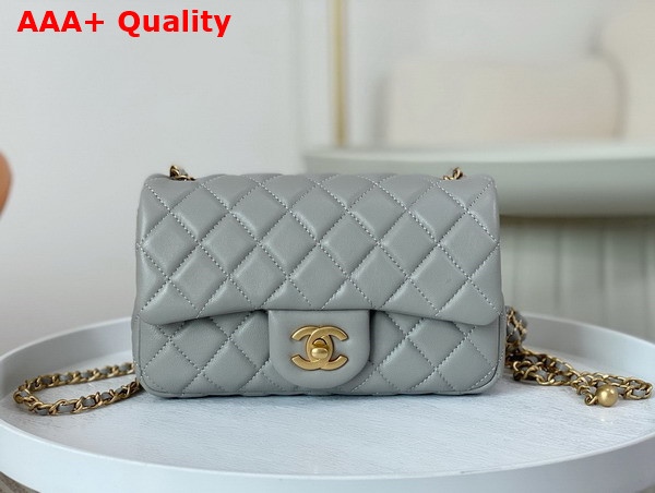 Chanel Small Flap Bag in Grey Lambskin AS1787 Replica