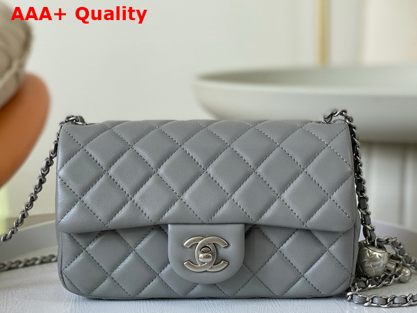 Chanel Small Flap Bag in Grey Lambskin AS1787 Replica