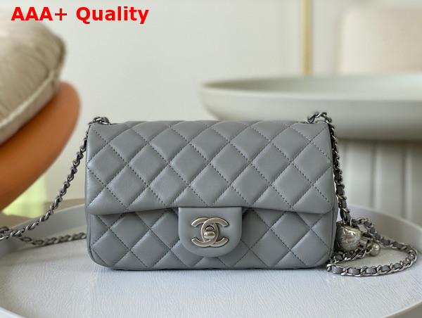 Chanel Small Flap Bag in Grey Lambskin AS1787 Replica