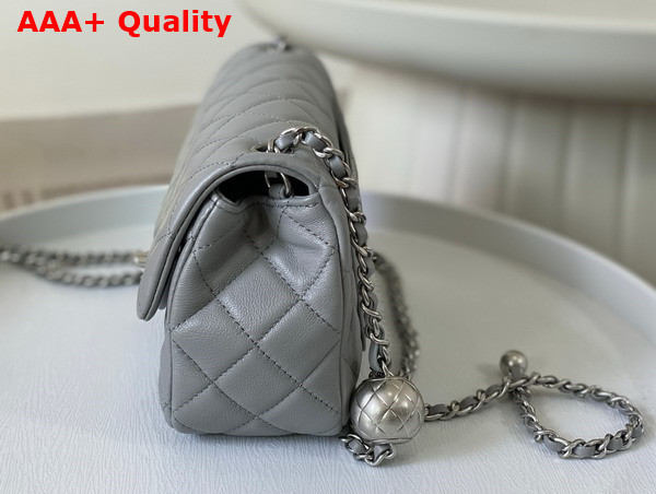 Chanel Small Flap Bag in Grey Lambskin AS1787 Replica