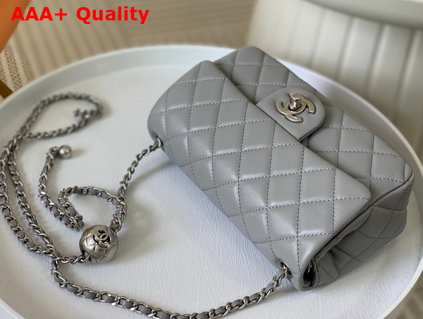 Chanel Small Flap Bag in Grey Lambskin AS1787 Replica