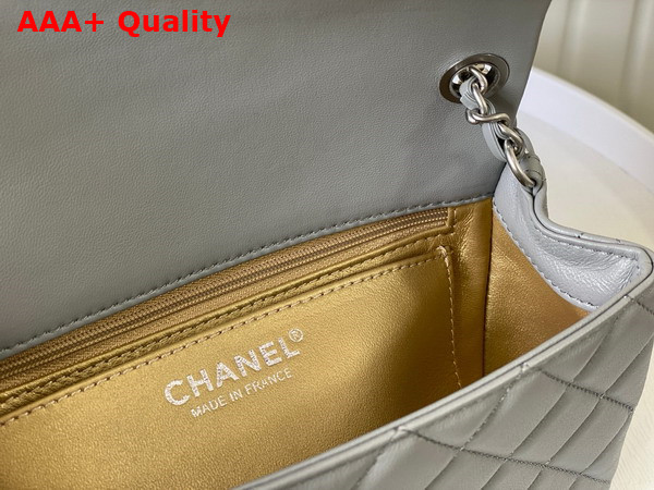 Chanel Small Flap Bag in Grey Lambskin AS1787 Replica