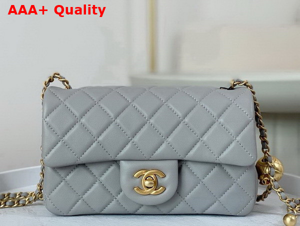 Chanel Small Flap Bag in Grey Lambskin AS1787 Replica