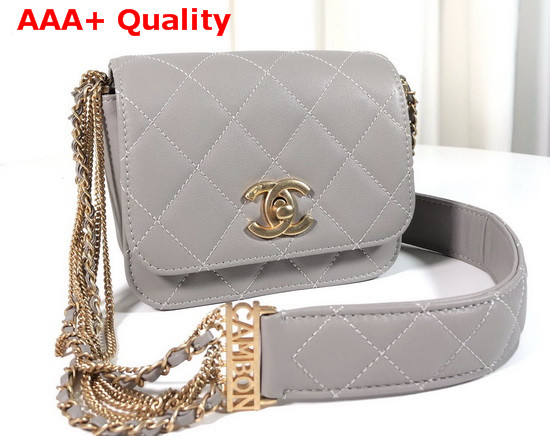 Chanel Small Flap Bag in Grey Lambskin AS2052 Replica