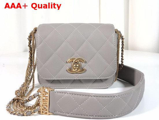 Chanel Small Flap Bag in Grey Lambskin AS2052 Replica