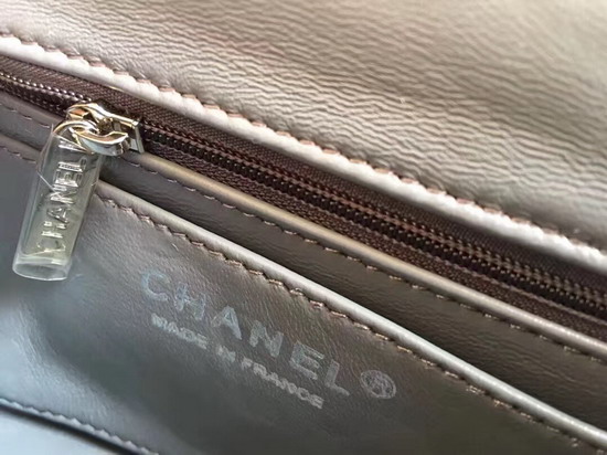 Chanel Small Flap Bag in Grey Patent Leather