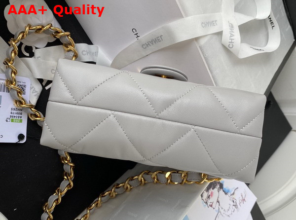 Chanel Small Flap Bag in Light Grey Lambskin Gold Tone Metal AS3498 Replica