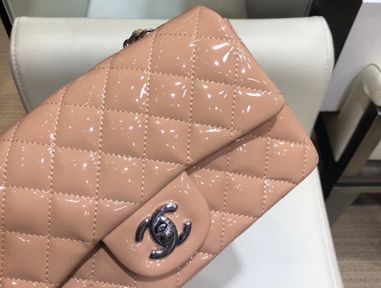 Chanel Small Flap Bag in Nude Patent Leather