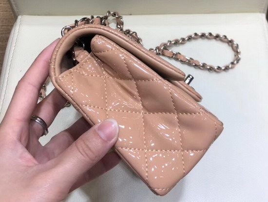 Chanel Small Flap Bag in Nude Patent Leather