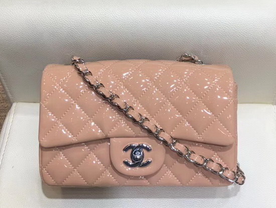 Chanel Small Flap Bag in Nude Patent Leather