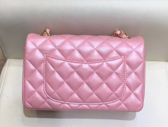 Chanel Small Flap Bag in Pearl Pink Grained Calfskin