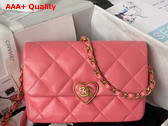 Chanel Small Flap Bag in Pink Lambskin Plexi Gold Tone Metal AS3986 Replica