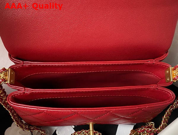 Chanel Small Flap Bag in Red Calfskin AS3994 Replica