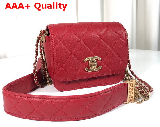 Chanel Small Flap Bag in Red Lambskin AS2052 Replica