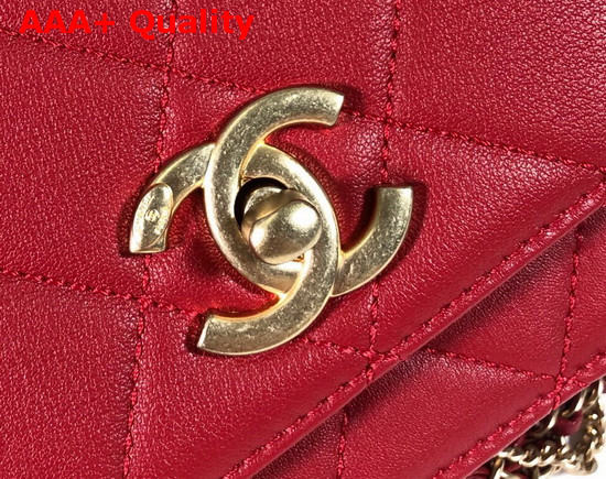 Chanel Small Flap Bag in Red Lambskin AS2052 Replica