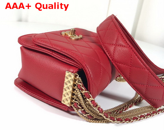 Chanel Small Flap Bag in Red Lambskin AS2052 Replica