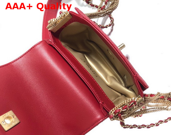 Chanel Small Flap Bag in Red Lambskin AS2052 Replica