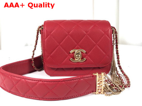 Chanel Small Flap Bag in Red Lambskin AS2052 Replica