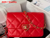 Chanel Small Flap Bag in Red Lambskin Plexi Gold Tone Metal AS3986 Replica