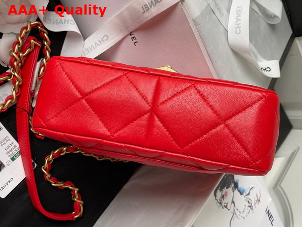 Chanel Small Flap Bag in Red Lambskin Plexi Gold Tone Metal AS3986 Replica