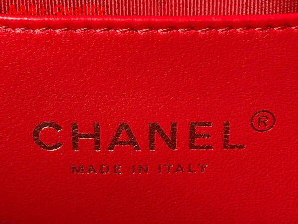 Chanel Small Flap Bag in Red Lambskin Plexi Gold Tone Metal AS3986 Replica