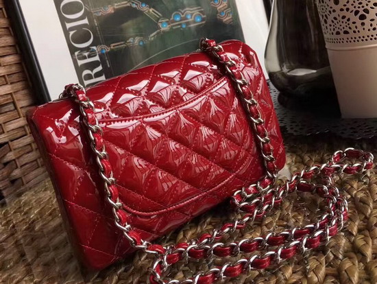 Chanel Small Flap Bag in Red Patent Leather