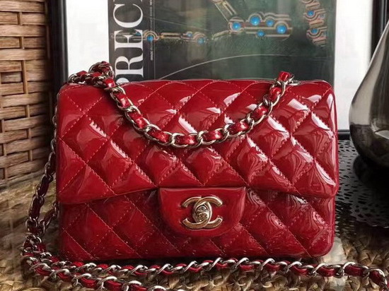 Chanel Small Flap Bag in Red Patent Leather