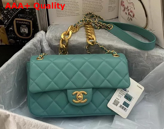 Chanel Small Flap Bag in Turquoise Lambskin Ref AS3110 Replica