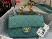 Chanel Small Flap Bag in Turquoise Lambskin Ref AS3110 Replica