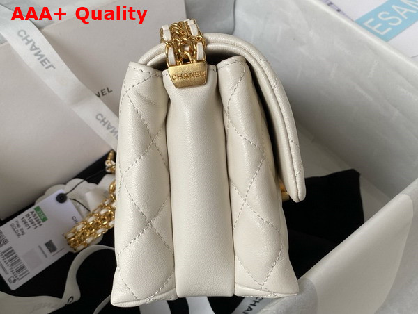 Chanel Small Flap Bag in White Calfskin AS3994 Replica