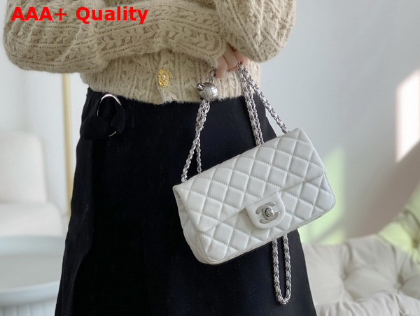 Chanel Small Flap Bag in White Lambskin AS1787 Replica