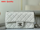 Chanel Small Flap Bag in White Lambskin AS1787 Replica