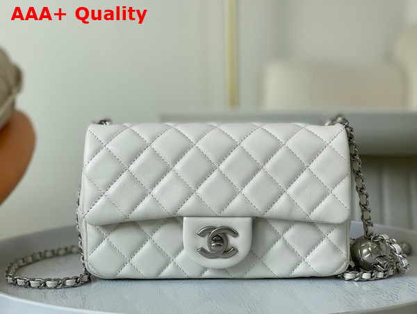 Chanel Small Flap Bag in White Lambskin AS1787 Replica