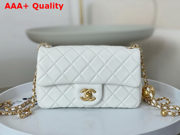 Chanel Small Flap Bag in White Lambskin AS1787 Replica