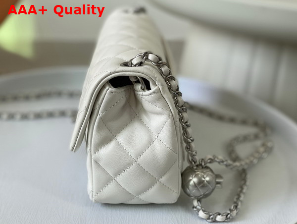 Chanel Small Flap Bag in White Lambskin AS1787 Replica