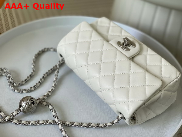 Chanel Small Flap Bag in White Lambskin AS1787 Replica