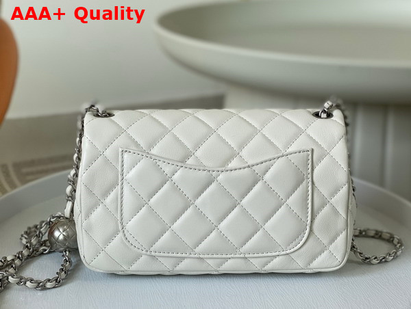 Chanel Small Flap Bag in White Lambskin AS1787 Replica