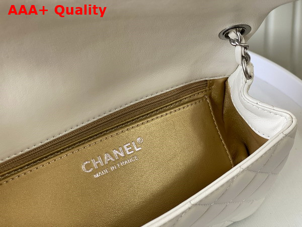 Chanel Small Flap Bag in White Lambskin AS1787 Replica