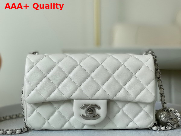 Chanel Small Flap Bag in White Lambskin AS1787 Replica