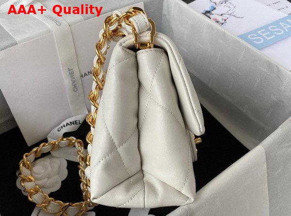 Chanel Small Flap Bag in White Lambskin Gold Tone Metal AS3498 Replica