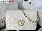 Chanel Small Flap Bag in White Lambskin Plexi Gold Tone Metal AS3986 Replica