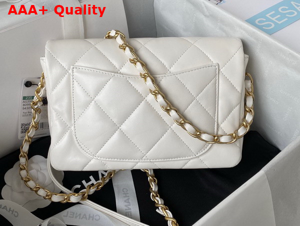 Chanel Small Flap Bag in White Lambskin Plexi Gold Tone Metal AS3986 Replica