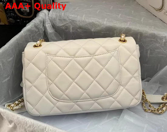 Chanel Small Flap Bag in White Lambskin Ref AS3110 Replica