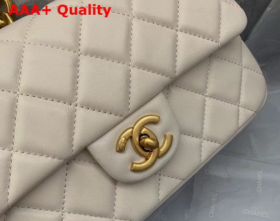 Chanel Small Flap Bag in White Lambskin Ref AS3110 Replica