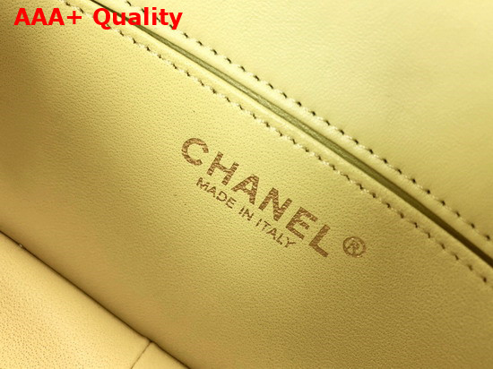 Chanel Small Flap Bag in Yellow Shiny Lambskin and Gold Tone Metal AS2387 Replica