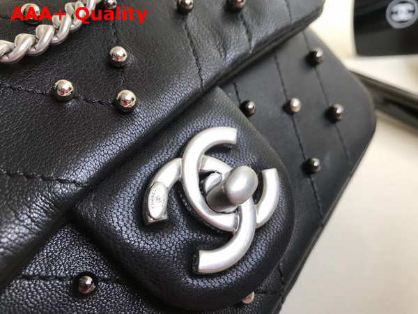 Chanel Small Flap Bag with Studs Black Lambskin Replica