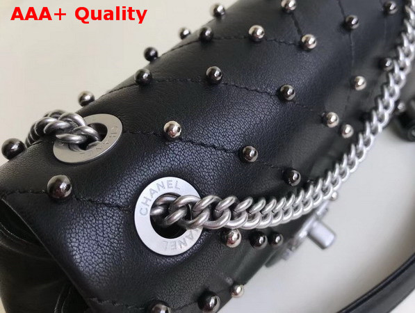 Chanel Small Flap Bag with Studs Black Lambskin Replica