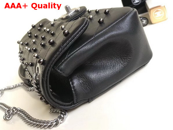 Chanel Small Flap Bag with Studs Black Lambskin Replica